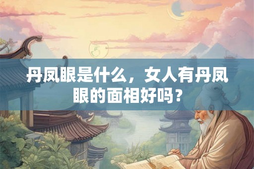 丹凤眼是什么，女人有丹凤眼的面相好吗？