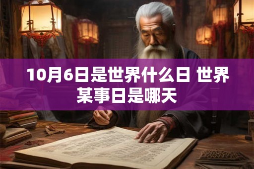 10月6日是世界什么日 世界某事日是哪天