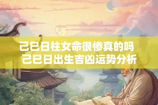 己巳日柱女命很惨真的吗 己巳日出生吉凶运势分析 己巳日柱女命很惨真的吗 己巳日出生吉凶运势分析