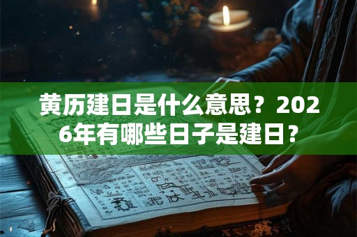 黄历建日是什么意思？2026年有哪些日子是建日？