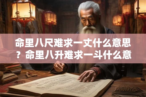 命里八尺难求一丈什么意思？命里八升难求一斗什么意思？