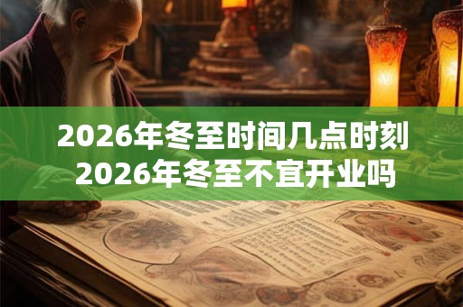 2026年冬至时间几点时刻 2026年冬至不宜开业吗