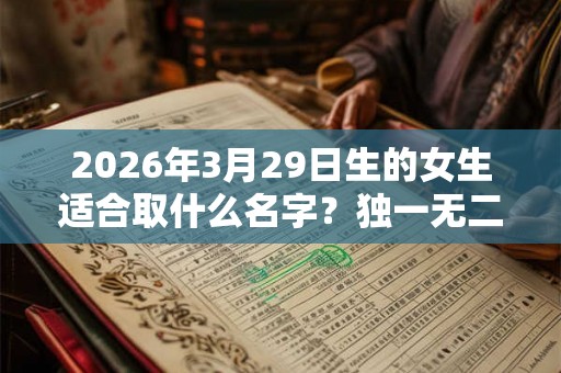 2026年3月29日生的女生适合取什么名字？独一无二的女孩名字推荐