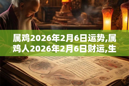 属鸡2026年2月6日运势,属鸡人2026年2月6日财运,生肖鸡2026年2月6日运势
