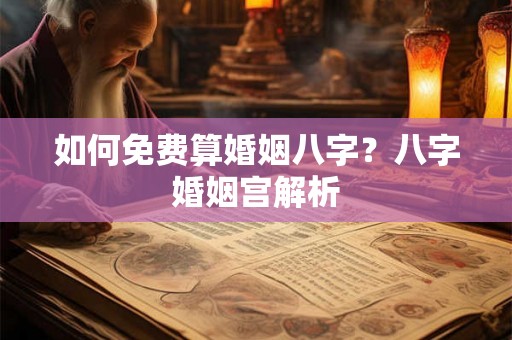 如何免费算婚姻八字?八字婚姻宫解析 如何免费算婚姻八字?八字婚姻宫解析