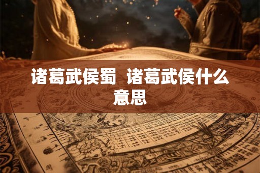 诸葛武侯蜀  诸葛武侯什么意思