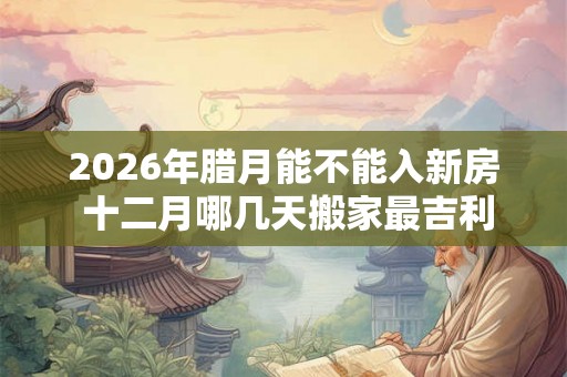 2026年腊月能不能入新房 十二月哪几天搬家最吉利