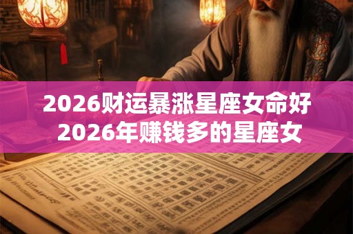 2026财运暴涨星座女命好 2026年赚钱多的星座女