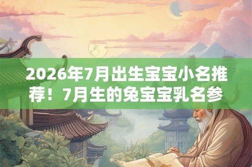 2026年7月出生宝宝小名推荐！7月生的兔宝宝乳名参考