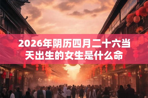 2026年阴历四月二十六当天出生的女生是什么命