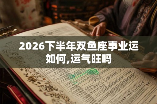2026下半年双鱼座事业运如何,运气旺吗