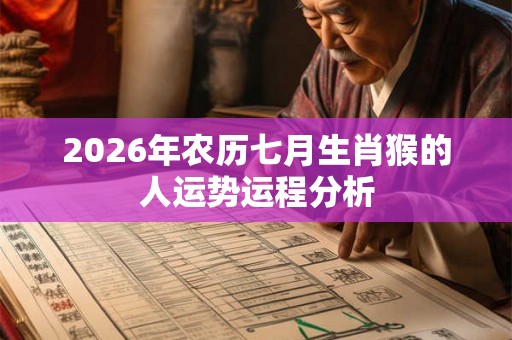 2026年农历七月生肖猴的人运势运程分析