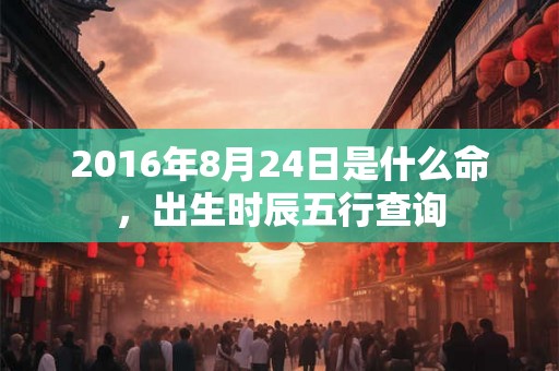 2016年8月24日是什么命，出生时辰五行查询