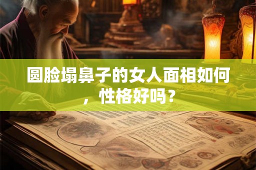 圆脸塌鼻子的女人面相如何，性格好吗？
