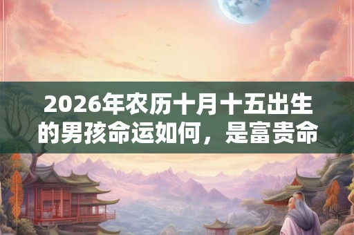 2026年农历十月十五出生的男孩命运如何，是富贵命吗？