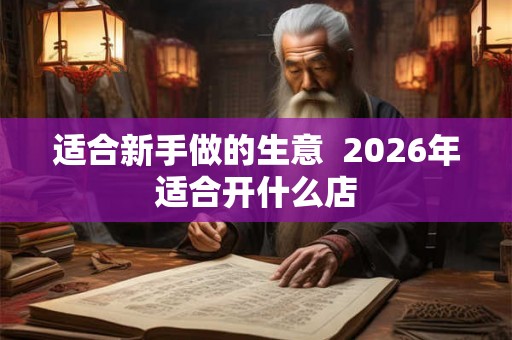 适合新手做的生意  2026年适合开什么店