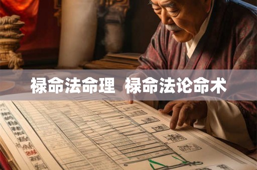 禄命法命理  禄命法论命术