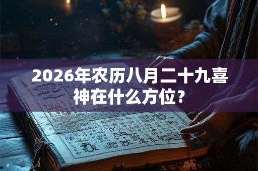 2026年农历八月二十九喜神在什么方位？