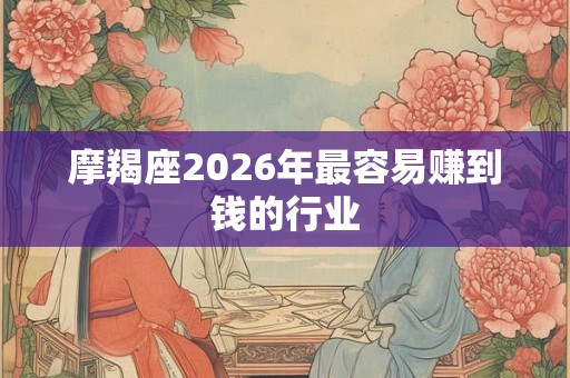 摩羯座2026年最容易赚到钱的行业