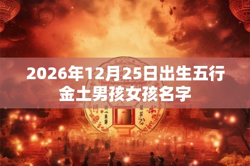 2026年12月25日出生五行金土男孩女孩名字