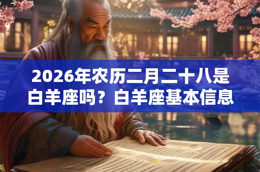 2026年农历二月二十八是白羊座吗？白羊座基本信息