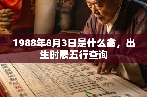 1988年8月3日是什么命，出生时辰五行查询