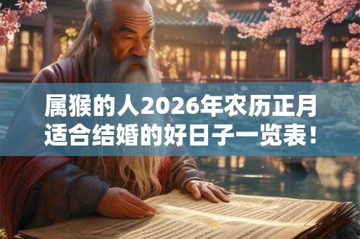 属猴的人2026年农历正月适合结婚的好日子一览表！