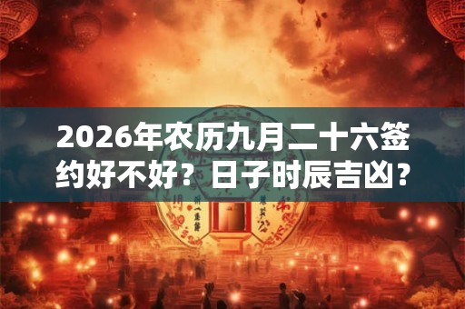 2026年农历九月二十六签约好不好？日子时辰吉凶？