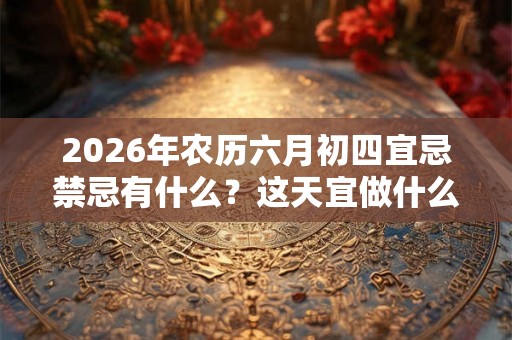 2026年农历六月初四宜忌禁忌有什么？这天宜做什么？