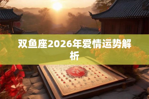 双鱼座2026年爱情运势解析
