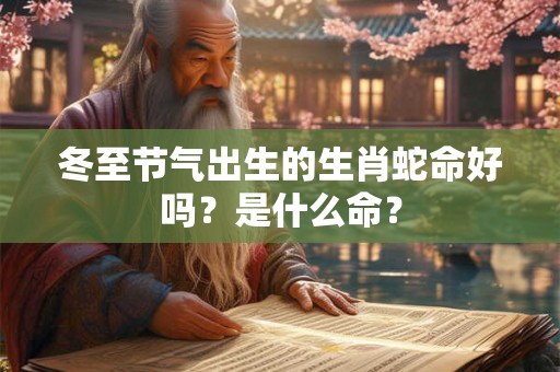 冬至节气出生的生肖蛇命好吗？是什么命？