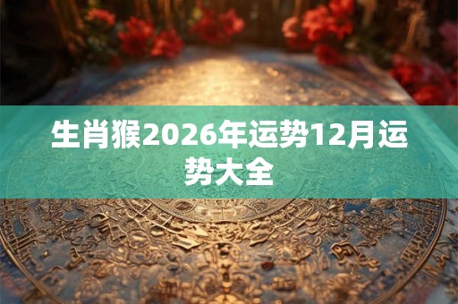 生肖猴2026年运势12月运势大全
