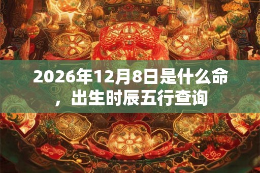 2026年12月8日是什么命,出生时辰五行查询 2026年12月8日是什么命,出生时辰五行查询