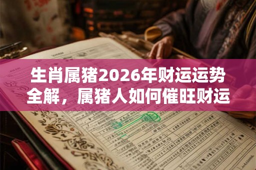生肖属猪2026年财运运势全解，属猪人如何催旺财运？