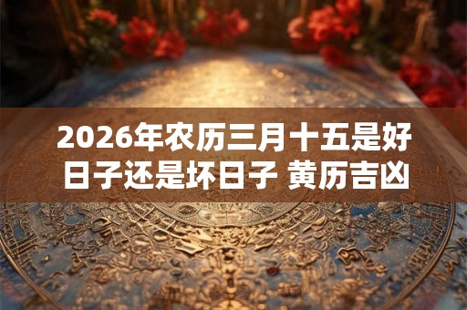2026年农历三月十五是好日子还是坏日子 黄历吉凶