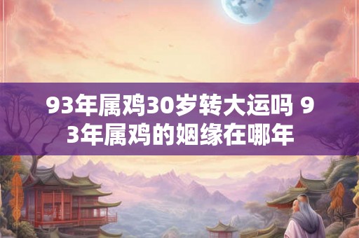 93年属鸡30岁转大运吗 93年属鸡的姻缘在哪年