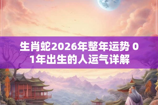 生肖蛇2026年整年运势 01年出生的人运气详解