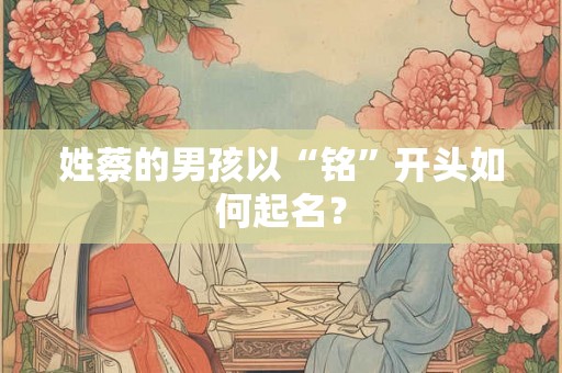 姓蔡的男孩以“铭”开头如何起名？