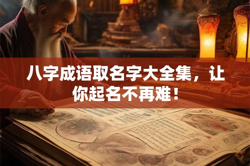 八字成语取名字大全集，让你起名不再难！