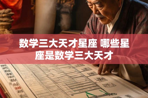 数学三大天才星座 哪些星座是数学三大天才