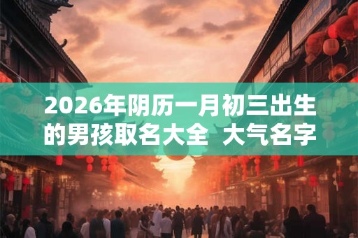 2026年阴历一月初三出生的男孩取名大全  大气名字