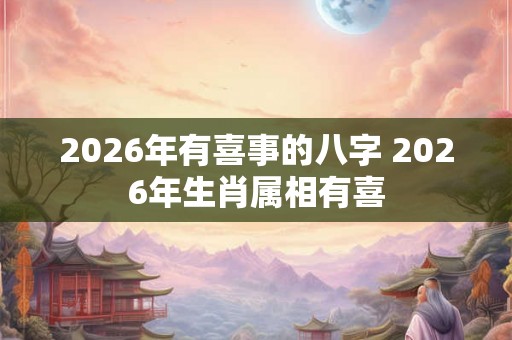 2026年有喜事的八字 2026年生肖属相有喜