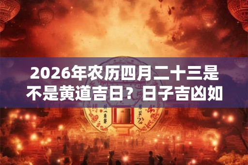 2026年农历四月二十三是不是黄道吉日？日子吉凶如何？
