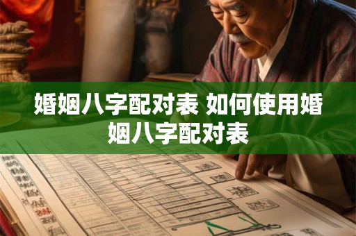 婚姻八字配对表 如何使用婚姻八字配对表