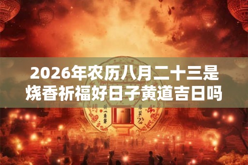 2026年农历八月二十三是烧香祈福好日子黄道吉日吗？