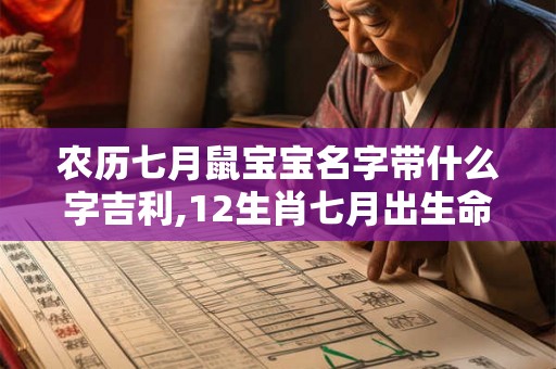 农历七月鼠宝宝名字带什么字吉利,12生肖七月出生命理