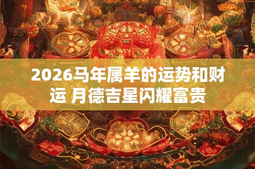 2026马年属羊的运势和财运 月德吉星闪耀富贵