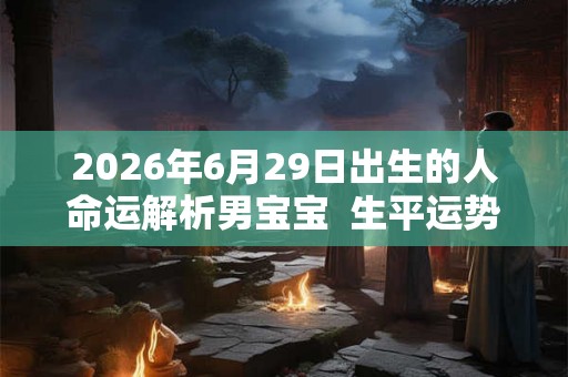 2026年6月29日出生的人命运解析男宝宝  生平运势详解