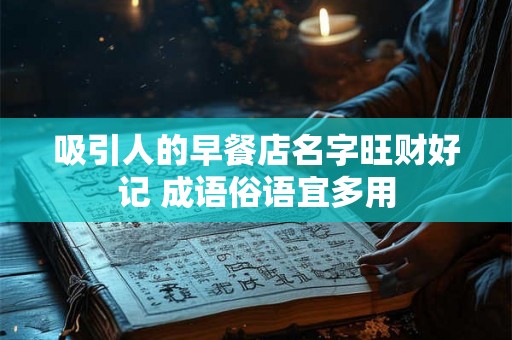 吸引人的早餐店名字旺财好记 成语俗语宜多用