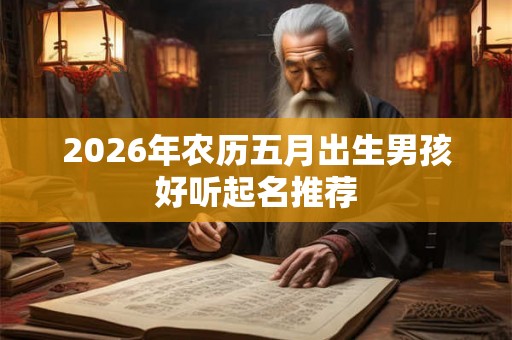 2026年农历五月出生男孩好听起名推荐